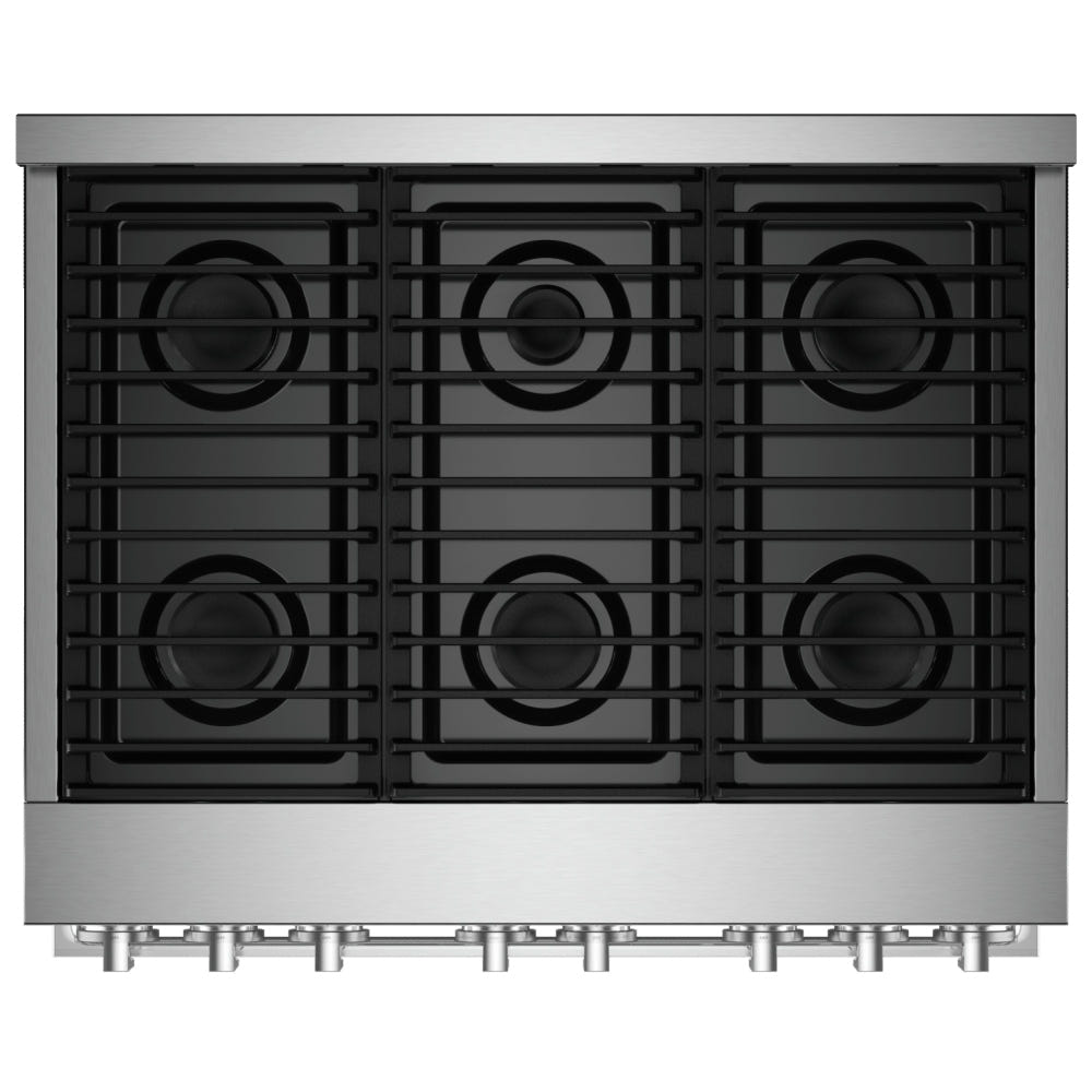 JennAir Rise JGRP536HL Gas Range, 5.1 cu. ft. Capacity, 36 inch Exterior Width, Self Clean, True Convection, 4 Burners, 20,000 BTU