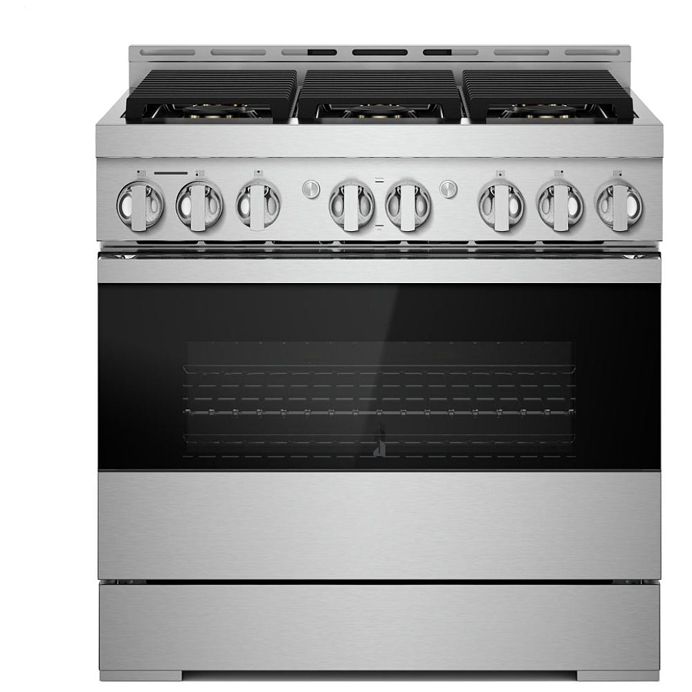 JennAir Rise JGRP536HL Gas Range, 5.1 cu. ft. Capacity, 36 inch Exterior Width, Self Clean, True Convection, 4 Burners, 20,000 BTU