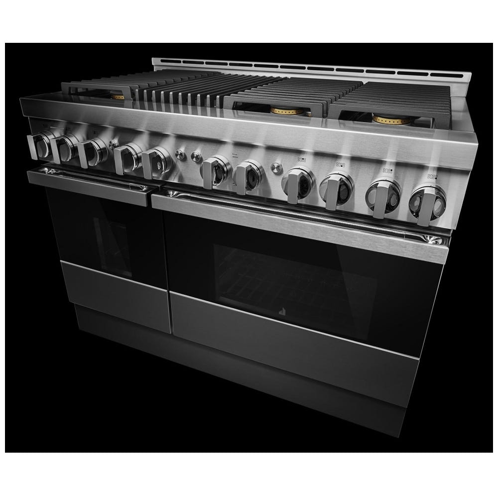 JennAir Rise JGRP748HL Gas Range, 6.3 cu. ft. Capacity, 48 inch Exterior Width, Self Clean, True Convection, 4 Burners, 20,000 BTU