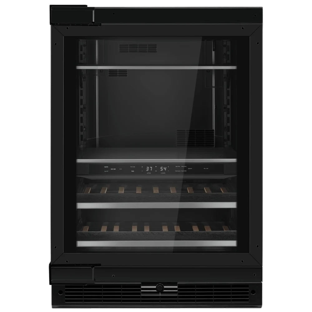 JennAir Noir JUBFL242HX 紧凑型饮料中心台下式冷藏柜,24 英寸宽,能源之星认证,定制面板,面板左摆