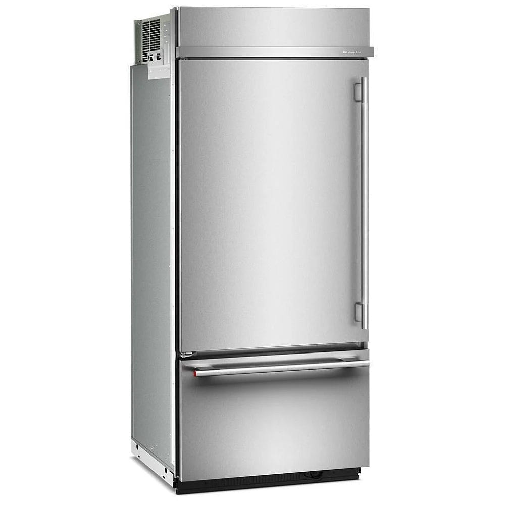 KitchenAid KBBL336SPS Built In Refrigerator, 36 inch Width, 20.8 cu. ft. Capacity, Ice Dispenser (Freezer Located), ENERGY STAR Certified, PrintShield Stainless colour, FreshFlow™ Air Filter, Preserva® Food Care, SatinGlide® System
