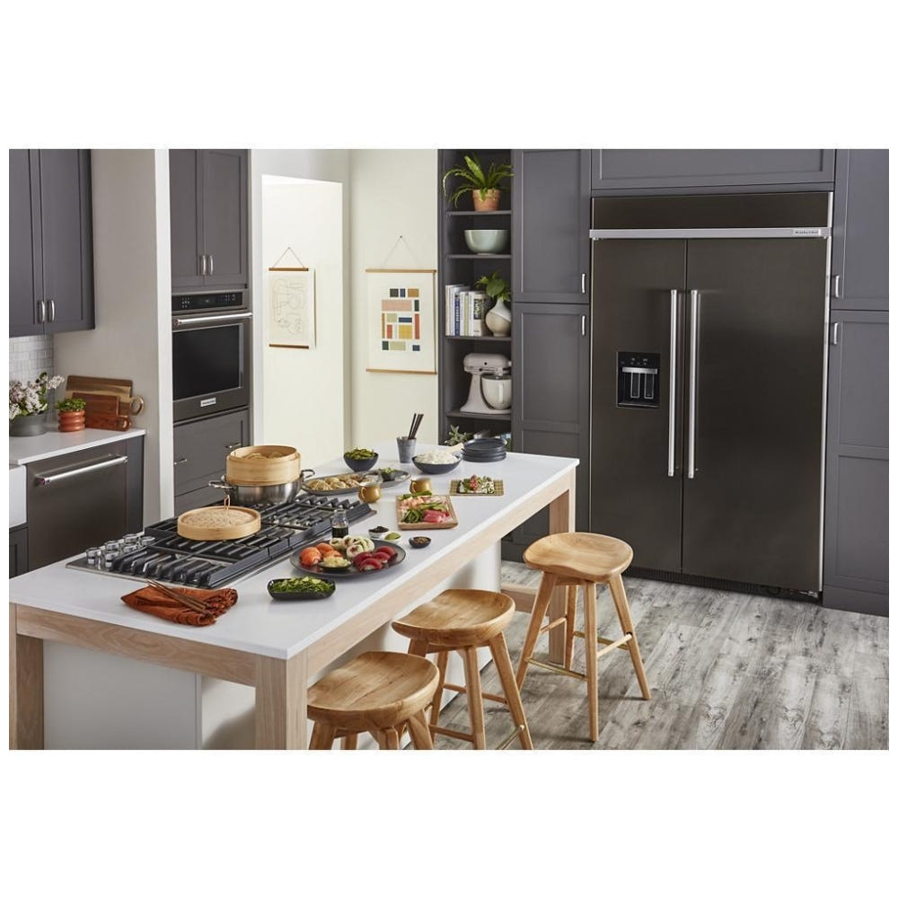 KitchenAid KBSD708MBS Built In Side by Side Refrigerator