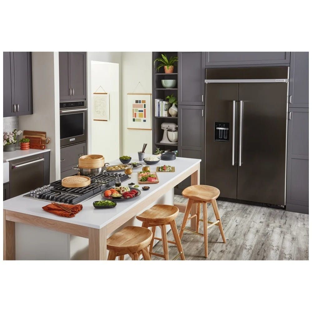 KitchenAid KBSD708MBS Built In Side by Side Refrigerator