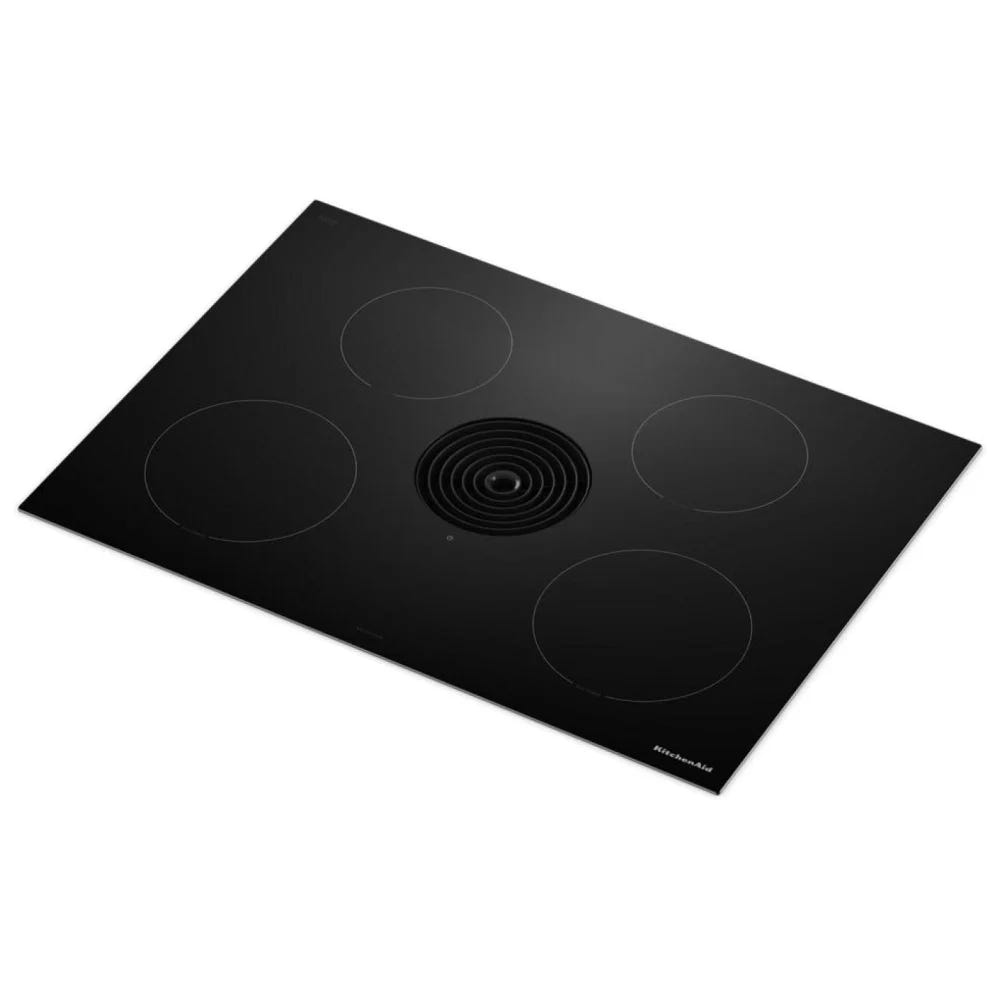 KitchenAid KCID930SBL Induction Cooktop, 30 inch Exterior Width, 4 Burners, Downdraft, 3,000 Watts