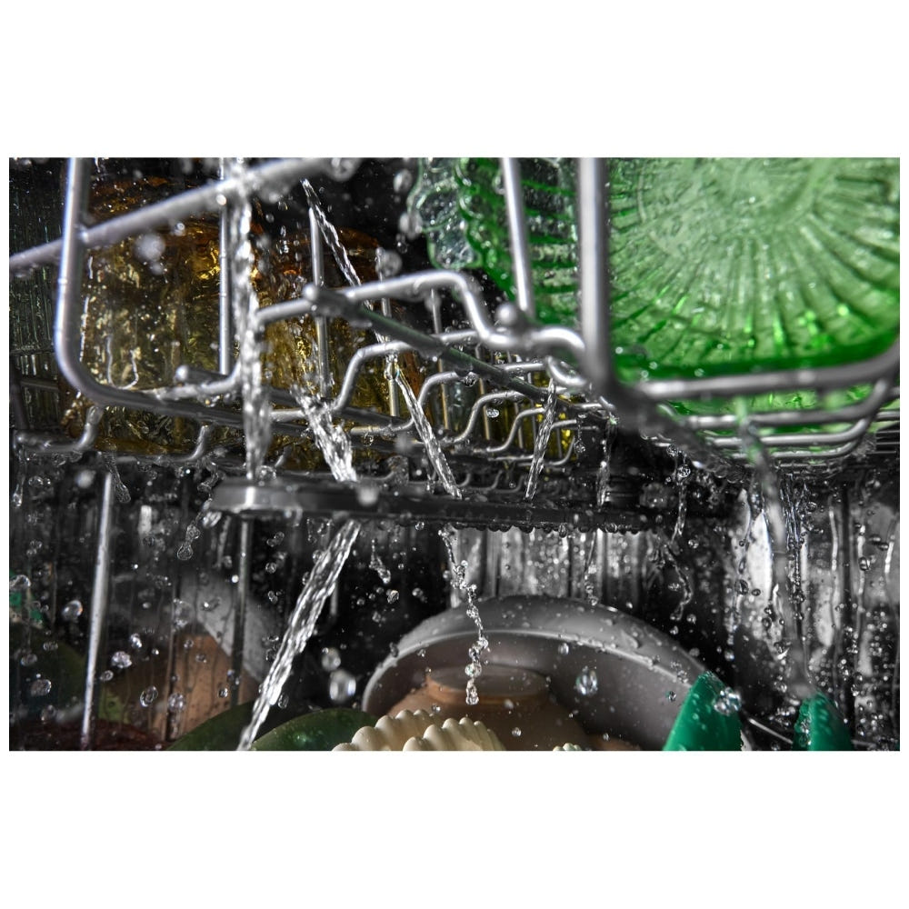 KitchenAid KDFS224SBL 洗碗机,24 英寸外部宽度,47 dB 分贝级别,完全集成,不锈钢(内部),5 种洗涤程序,13 种容量(餐具),黑色