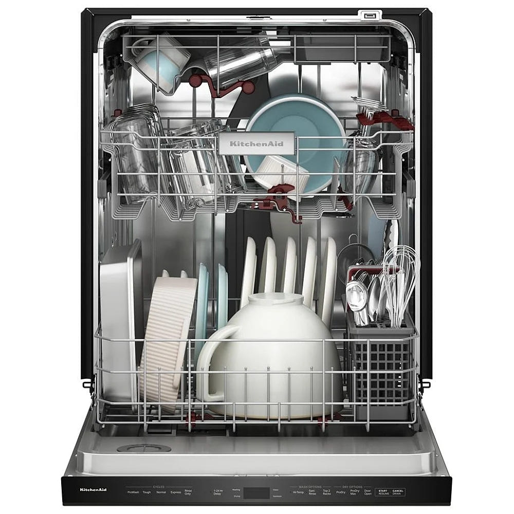 KitchenAid KDPS624SPS 洗碗机,24 英寸外部宽度,44 dB 分贝级别,完全集成,不锈钢(内部),5 种洗涤程序,16 套容量(餐具),PrintShield 不锈钢色