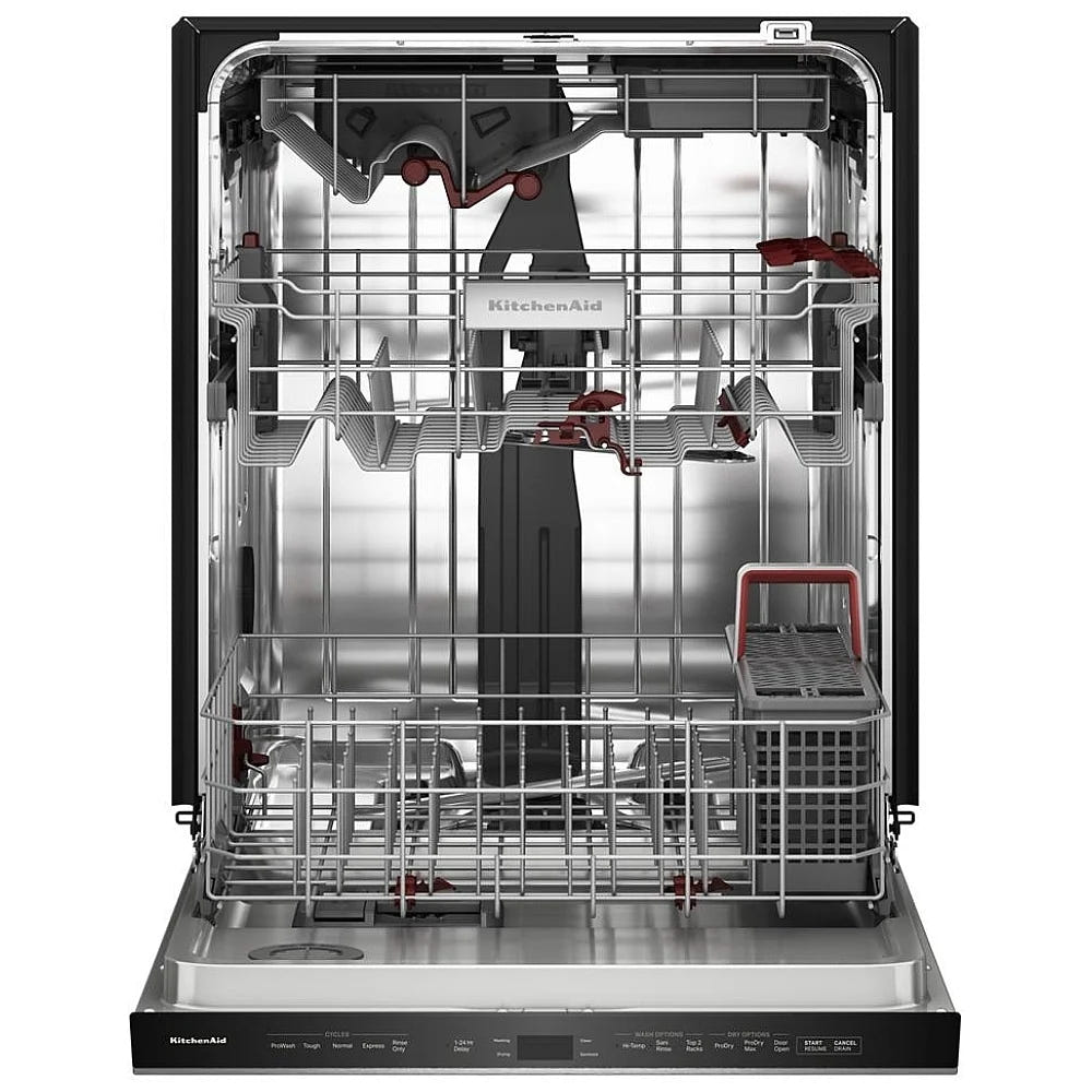 KitchenAid KDPS624SPS 洗碗机,24 英寸外部宽度,44 dB 分贝级别,完全集成,不锈钢(内部),5 种洗涤程序,16 套容量(餐具),PrintShield 不锈钢色