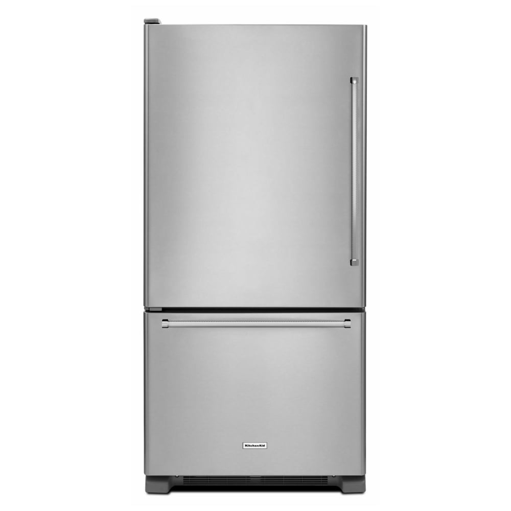 KitchenAid KRBL102ESS Bottom Freezer Refrigerator, 33 inch Width, ENERGY STAR Certified, 22.1 cu. ft. Capacity, Optional Ice Maker