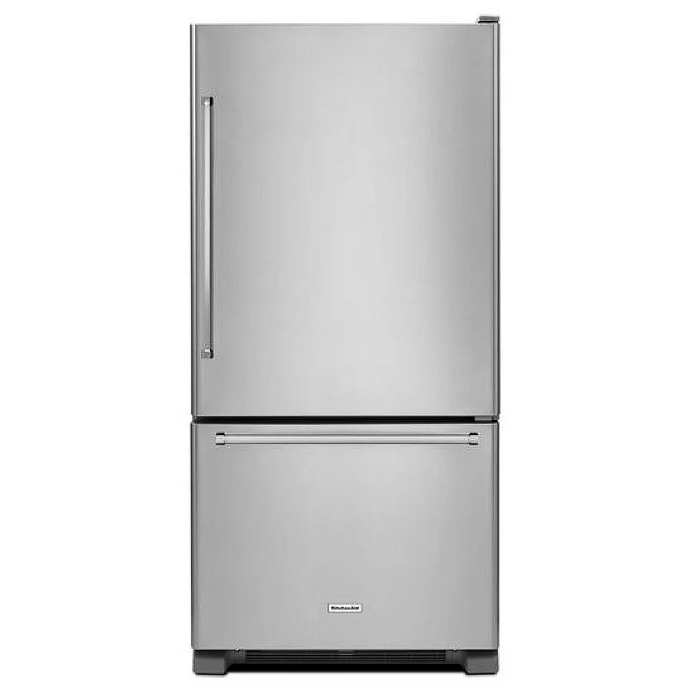 KitchenAid KRBR109ESS 底部冷冻冰箱,30 英寸宽,能源之星认证,18.7 立方英尺容量,可选制冰机(特殊订购),不锈钢颜色