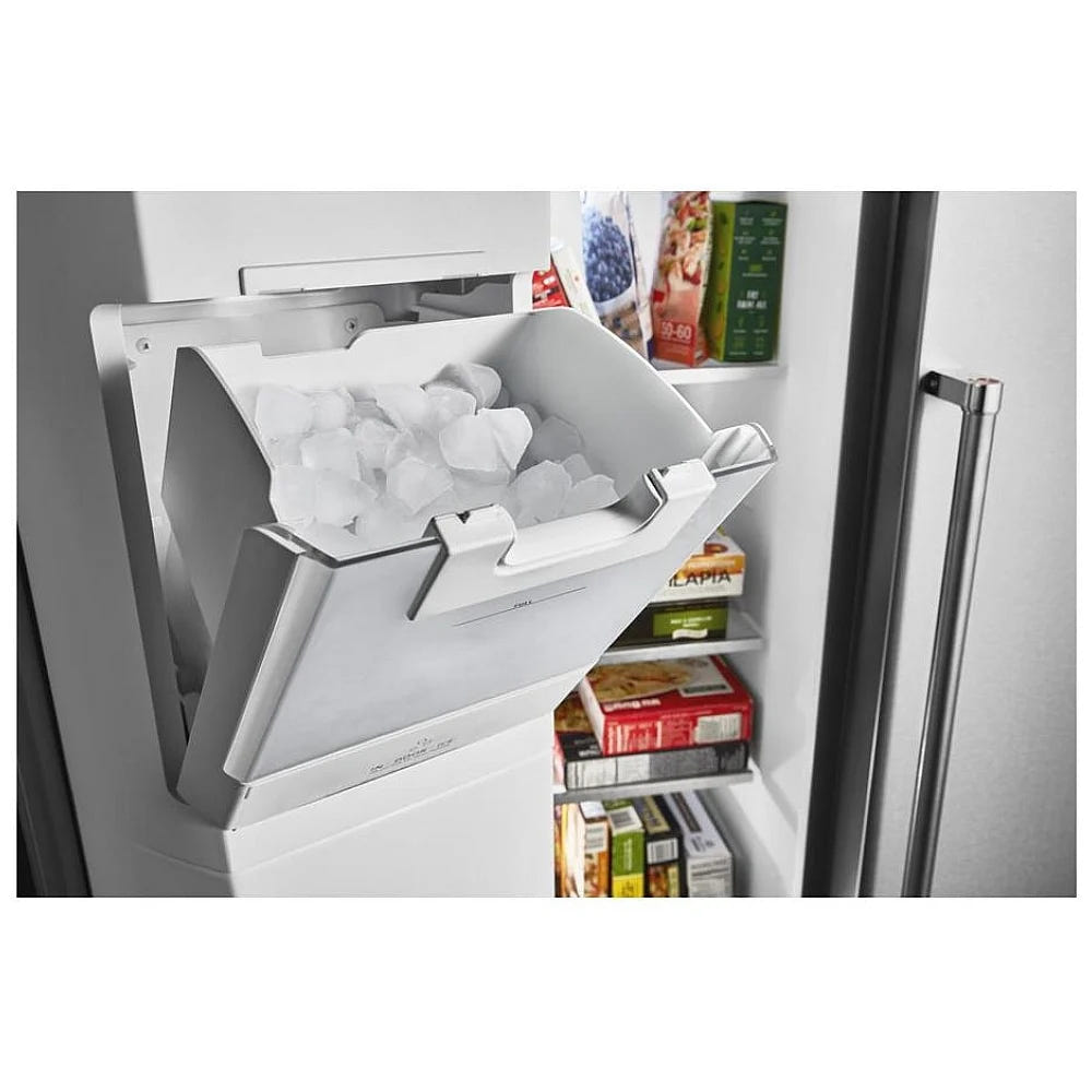 KitchenAid KRSC700HPS 并排式冰箱,36 英寸宽,台面深度,19.99 立方英尺容量,饮水机(外部),制冰机(门内),不锈钢色农产品保鲜器