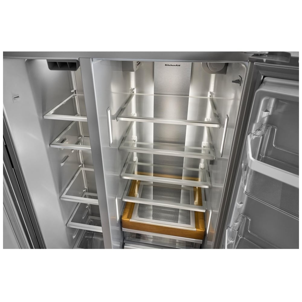 KitchenAid KRSF536RPS Side by Side Refrigerator, 36 inch Width, Ice Dispenser (Thru Door), Water Dispenser (Exterior), 28.7 cu. ft. Capacity, ENERGY STAR Certified, FingerPrint Resistant Stainless Steel colour