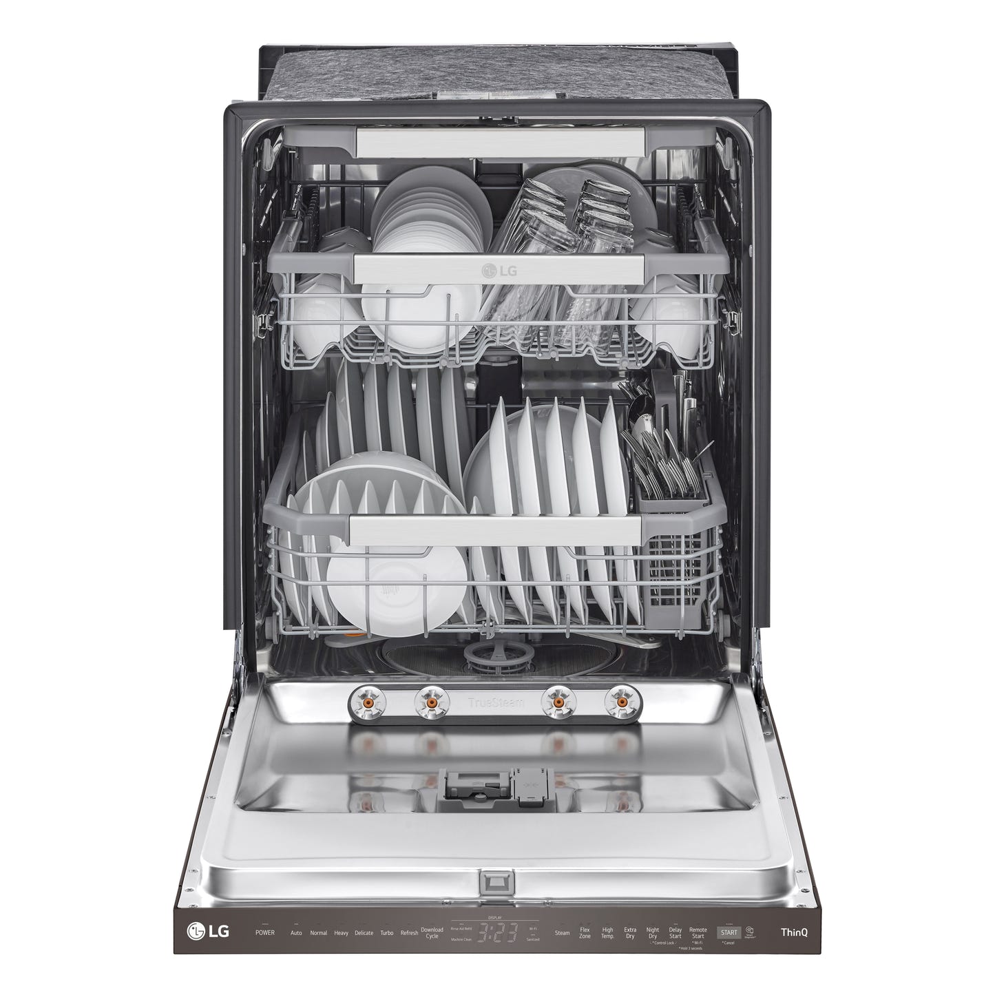 Smart Top Control Dishwasher with QuadWash™ Pro, TrueSteam® and Dynamic Dry™ SMUDGE RESISTANT BLACK STAINLESS STEEL SMUDGE RESISTANT STAINLESS STEEL LDPS6762D