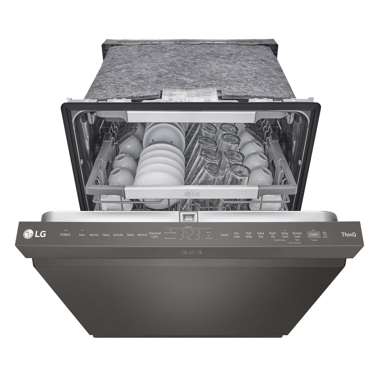 Smart Top Control Dishwasher with QuadWash™ Pro, TrueSteam® and Dynamic Dry™ SMUDGE RESISTANT BLACK STAINLESS STEEL SMUDGE RESISTANT STAINLESS STEEL LDPS6762D