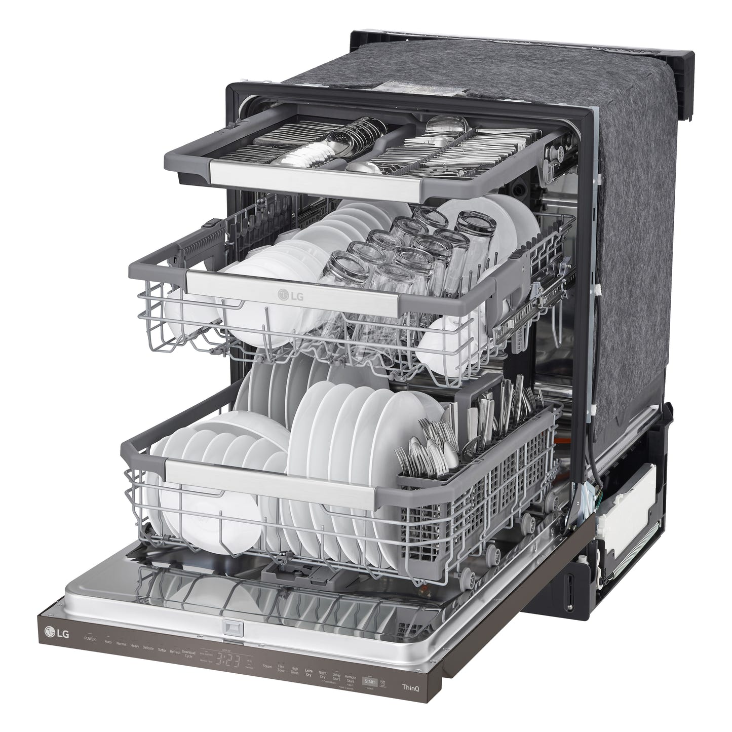 Smart Top Control Dishwasher with QuadWash™ Pro, TrueSteam® and Dynamic Dry™ SMUDGE RESISTANT BLACK STAINLESS STEEL SMUDGE RESISTANT STAINLESS STEEL LDPS6762D