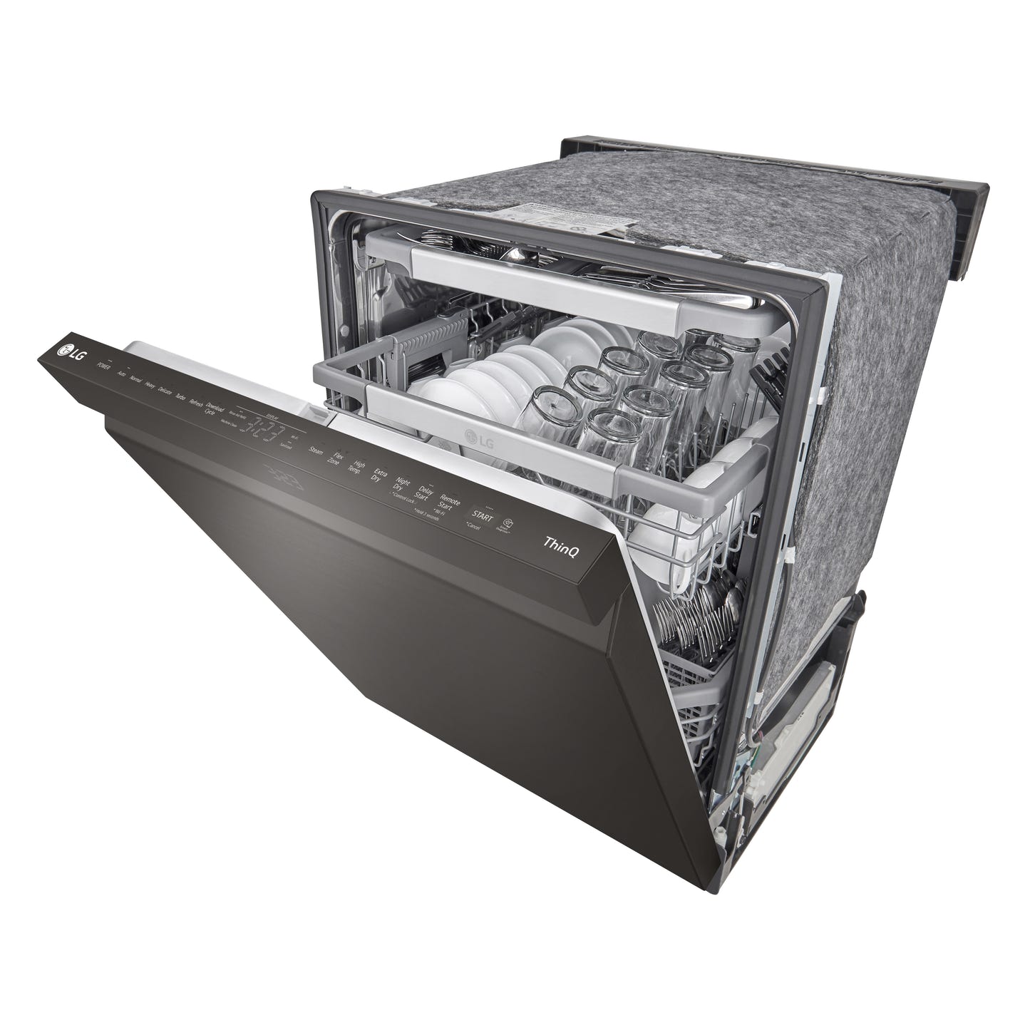 Smart Top Control Dishwasher with QuadWash™ Pro, TrueSteam® and Dynamic Dry™ SMUDGE RESISTANT BLACK STAINLESS STEEL SMUDGE RESISTANT STAINLESS STEEL LDPS6762D