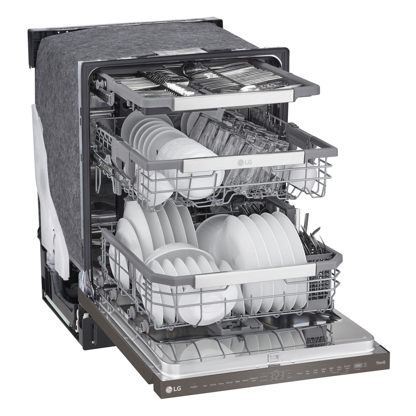 Smart Top Control Dishwasher with QuadWash™ Pro, TrueSteam® and Dynamic Dry™ SMUDGE RESISTANT BLACK STAINLESS STEEL SMUDGE RESISTANT STAINLESS STEEL LDPS6762D