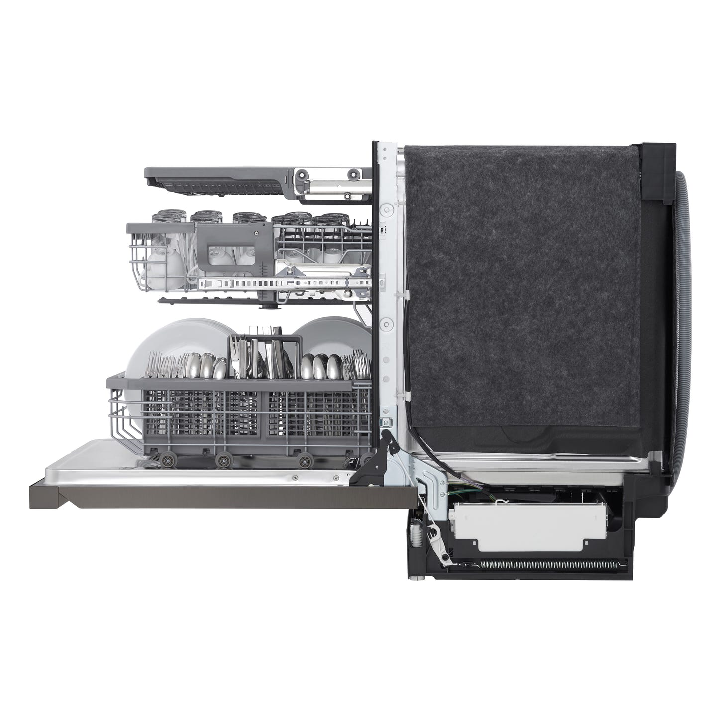 Smart Top Control Dishwasher with QuadWash™ Pro, TrueSteam® and Dynamic Dry™ SMUDGE RESISTANT BLACK STAINLESS STEEL SMUDGE RESISTANT STAINLESS STEEL LDPS6762D
