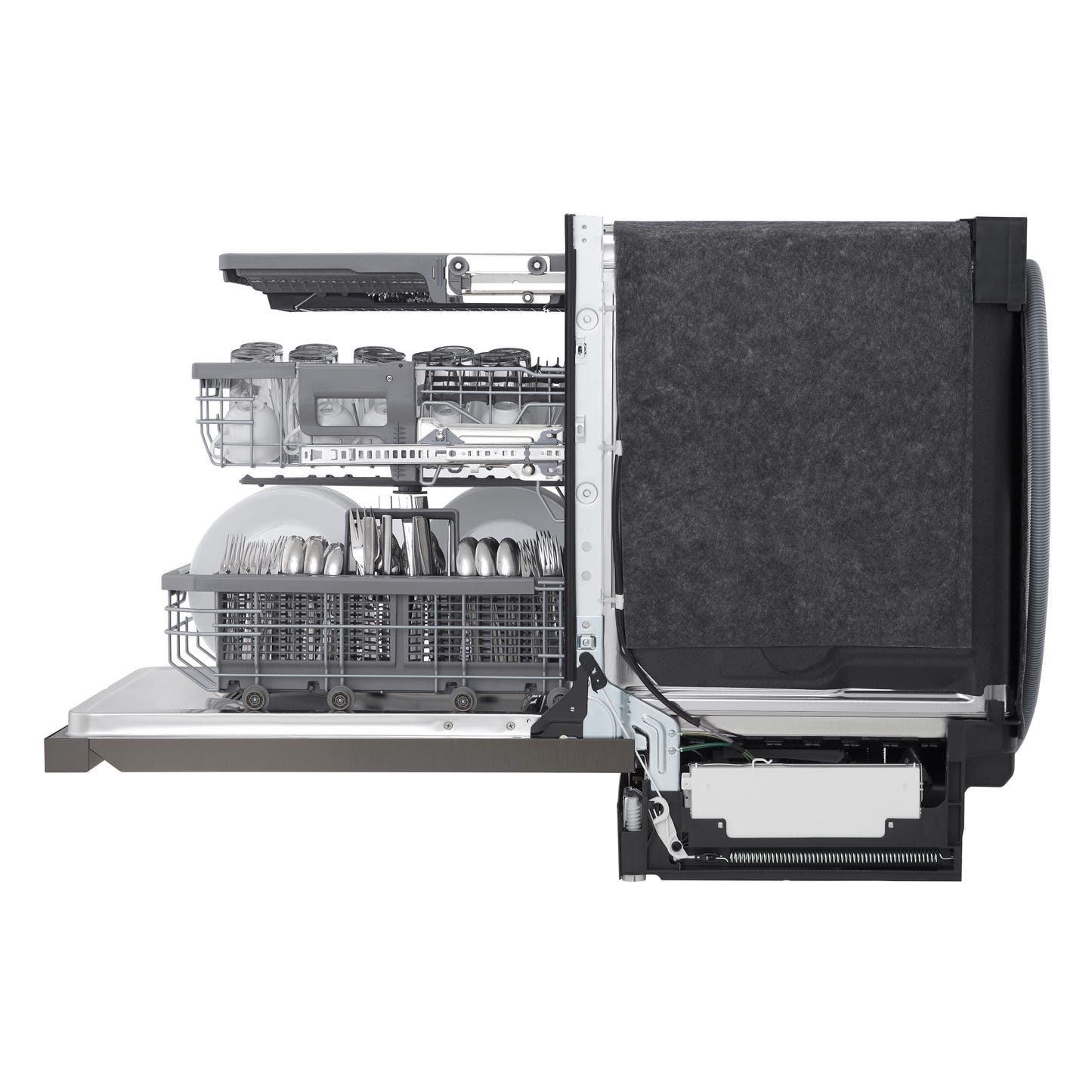 Smart Top Control Dishwasher with QuadWash™ Pro, TrueSteam® and Dynamic Dry™ SMUDGE RESISTANT BLACK STAINLESS STEEL SMUDGE RESISTANT STAINLESS STEEL LDPS6762D
