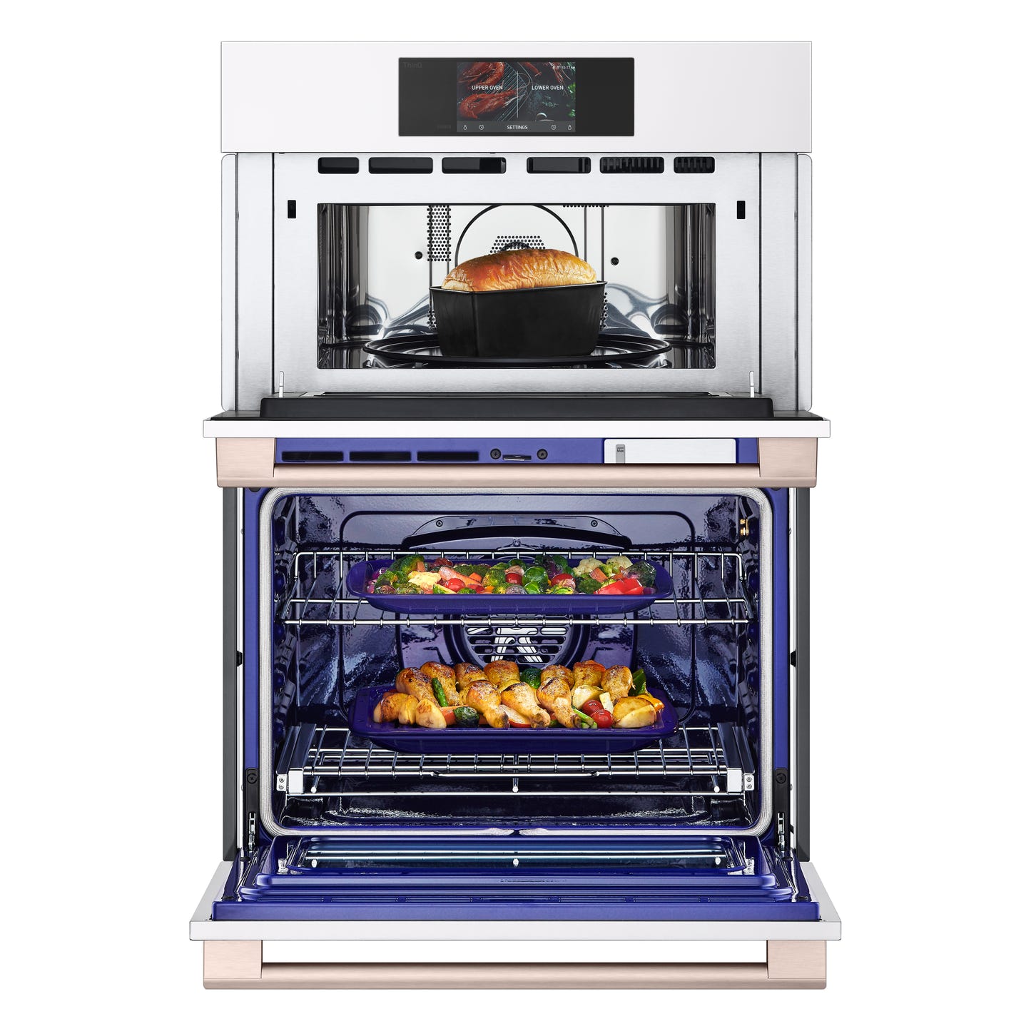 LG STUDIO Essence White 1.7/ 4.7 cu.ft. Combination Double Wall Oven WCES6428N