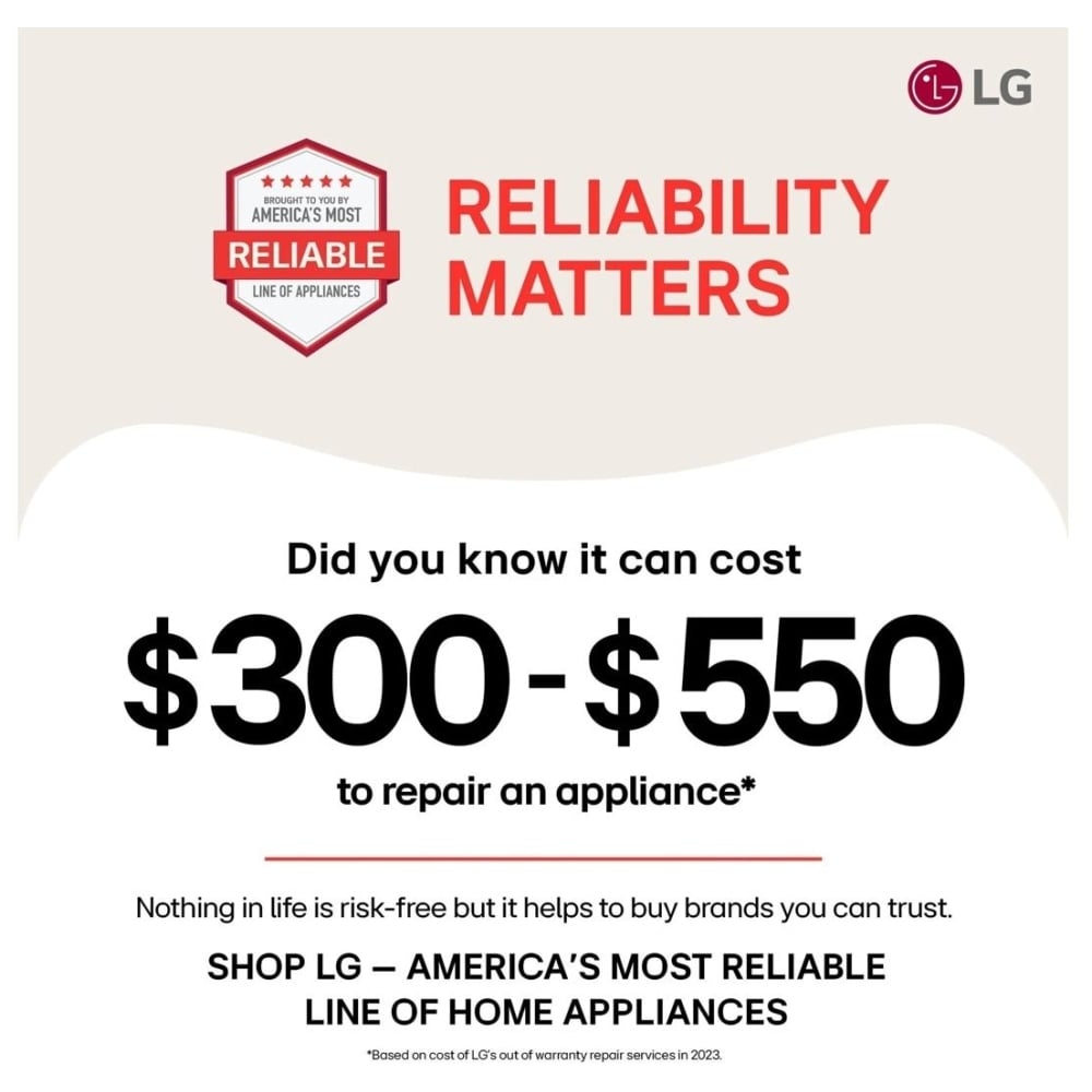 LG LREN6323ZE Electric Range, 30" Width, 6.3 Cu. Ft Capacity, 3200 W