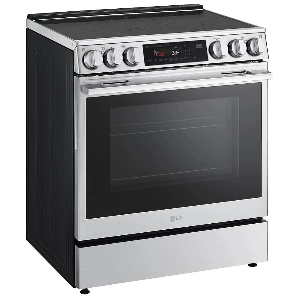 LG LSEL6335XE Electric Range, 6.3 cu. ft. Capacity, 30 inch Exterior Width, Convection, 5 Burners, Storage Drawer, Air Fry, Self Clean, 3,200 Watts Highest Burner Element, Stainless Steel colour