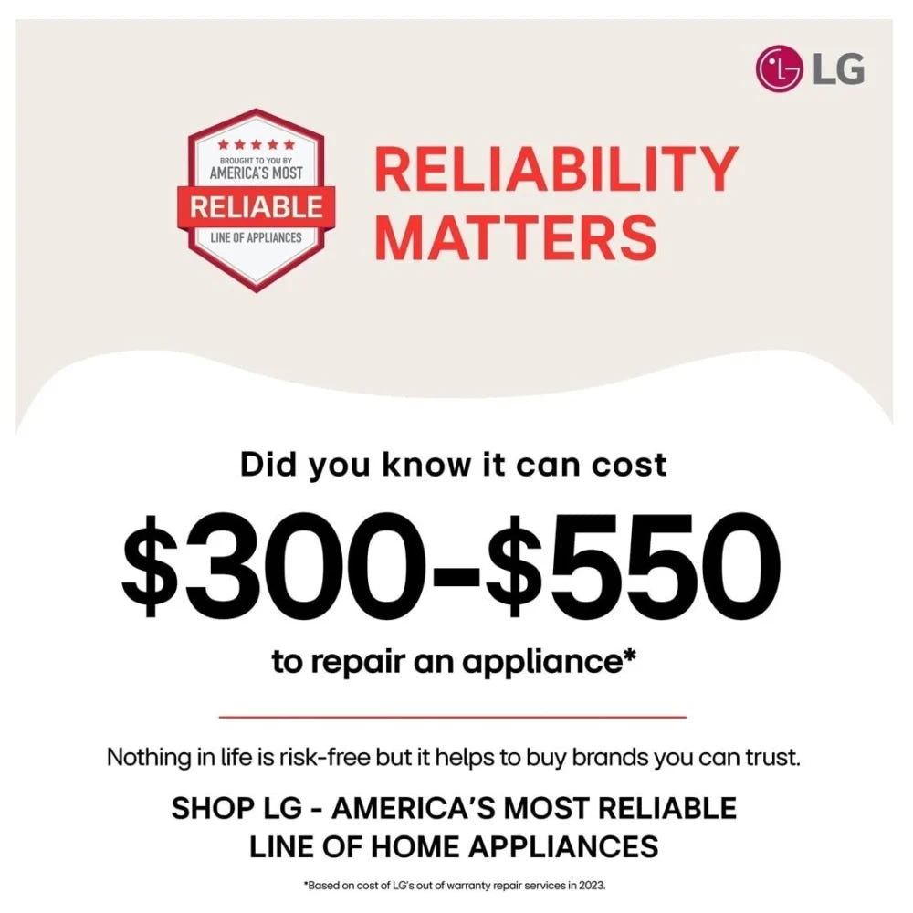 LG LSEL6335XE Electric Range, 6.3 cu. ft. Capacity, 30 inch Exterior Width, Convection, 5 Burners, Storage Drawer, Air Fry, Self Clean, 3,200 Watts Highest Burner Element, Stainless Steel colour