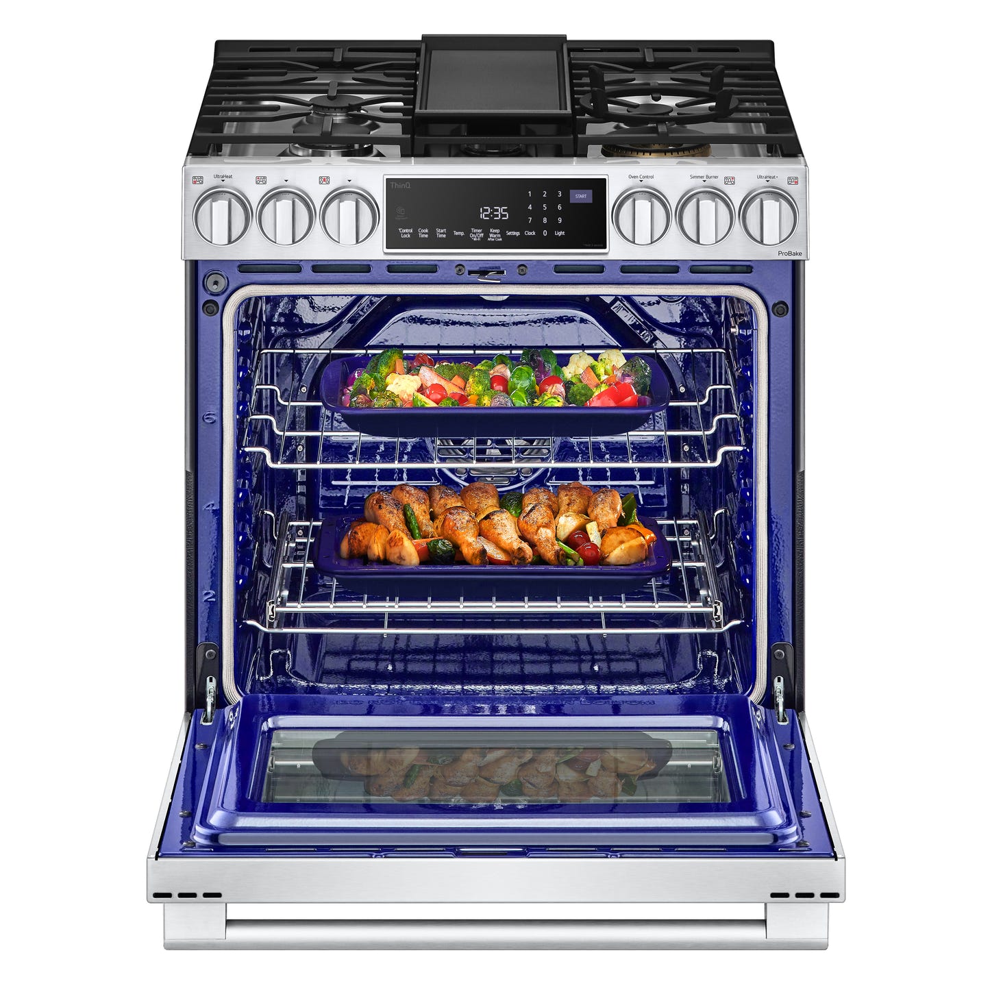 LG STUDIO 6.3 cu. ft. InstaView® Gas Slide-in Ranges with ProBake Convection® and Air Fry LSGS6338F