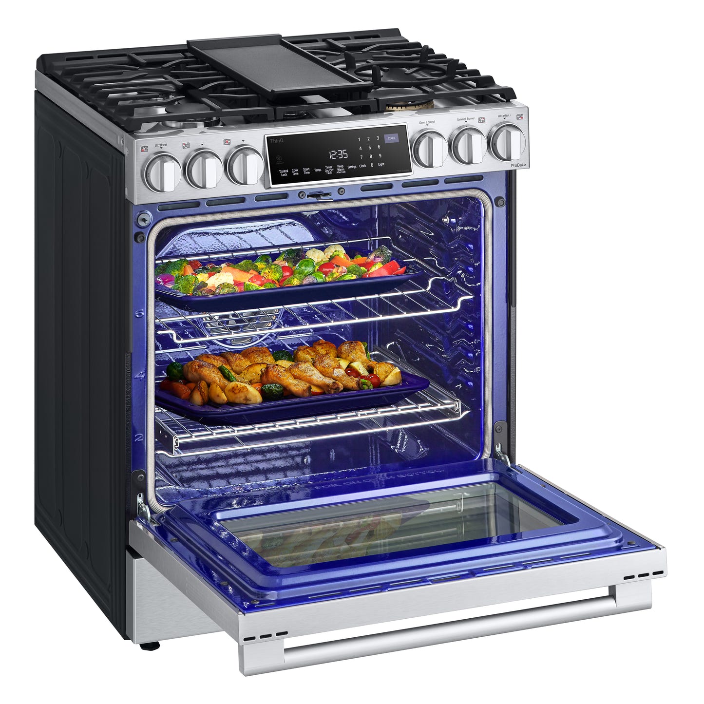 LG STUDIO 6.3 cu. ft. InstaView® Gas Slide-in Ranges with ProBake Convection® and Air Fry LSGS6338F
