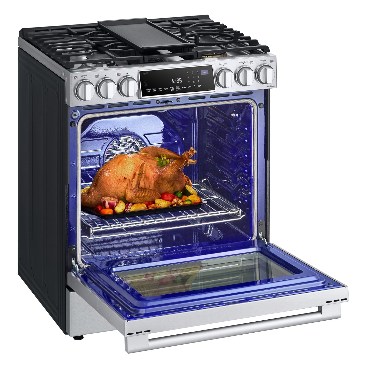 LG STUDIO 6.3 cu. ft. InstaView® Gas Slide-in Ranges with ProBake Convection® and Air Fry LSGS6338F