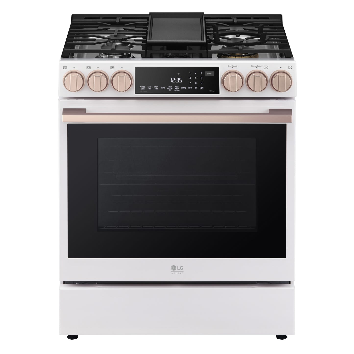 LG STUDIO Essence White 6.3 cu.ft. Gas Slide-in Ranges with InstaView® LSGS6338N