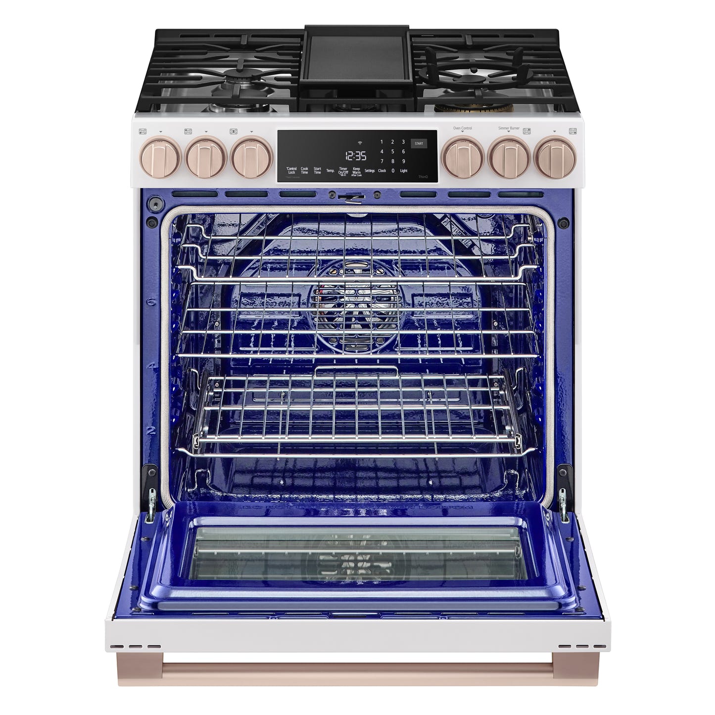 LG STUDIO Essence White 6.3 cu.ft. Gas Slide-in Ranges with InstaView® LSGS6338N