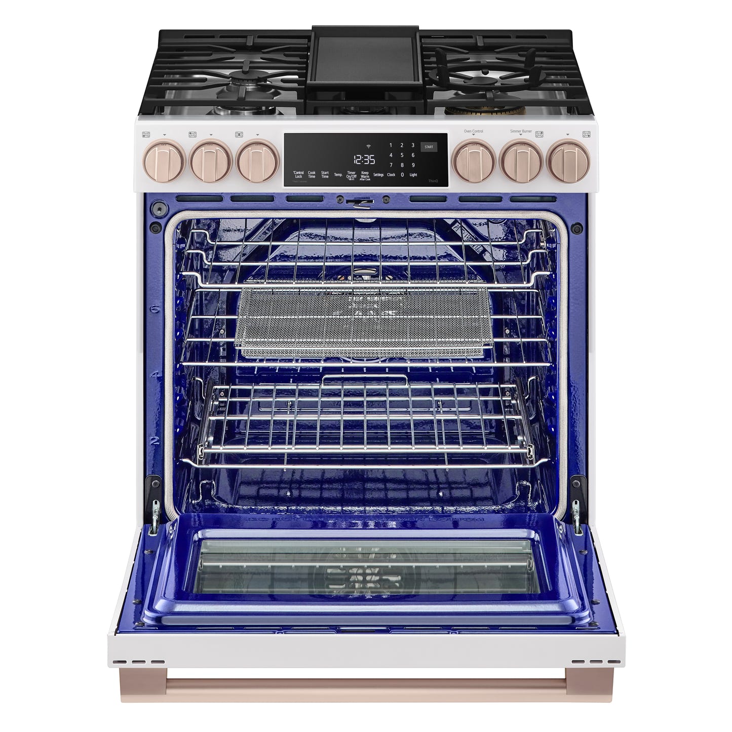 LG STUDIO Essence White 6.3 cu.ft. Gas Slide-in Ranges with InstaView® LSGS6338N