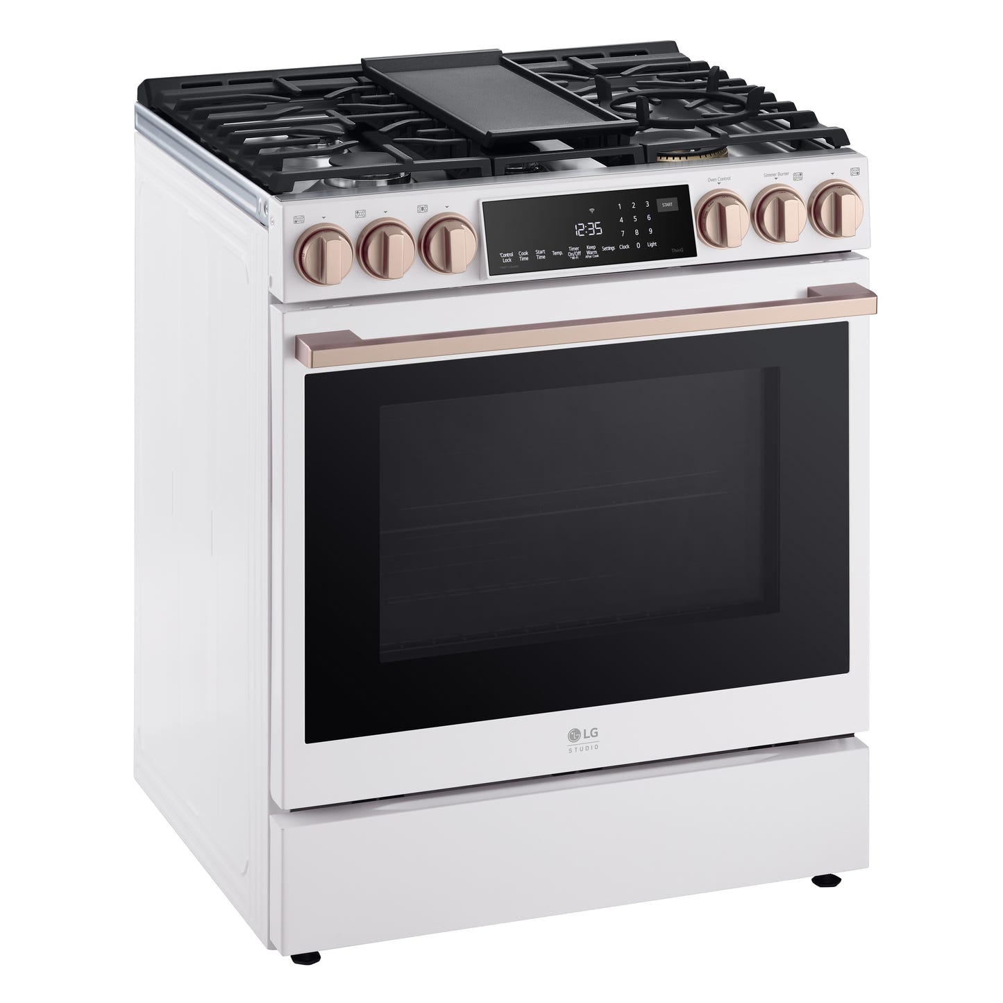 LG STUDIO Essence White 6.3 cu.ft. Gas Slide-in Ranges with InstaView® LSGS6338N