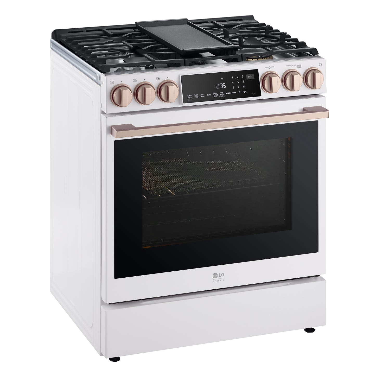 LG STUDIO Essence White 6.3 cu.ft. Gas Slide-in Ranges with InstaView® LSGS6338N