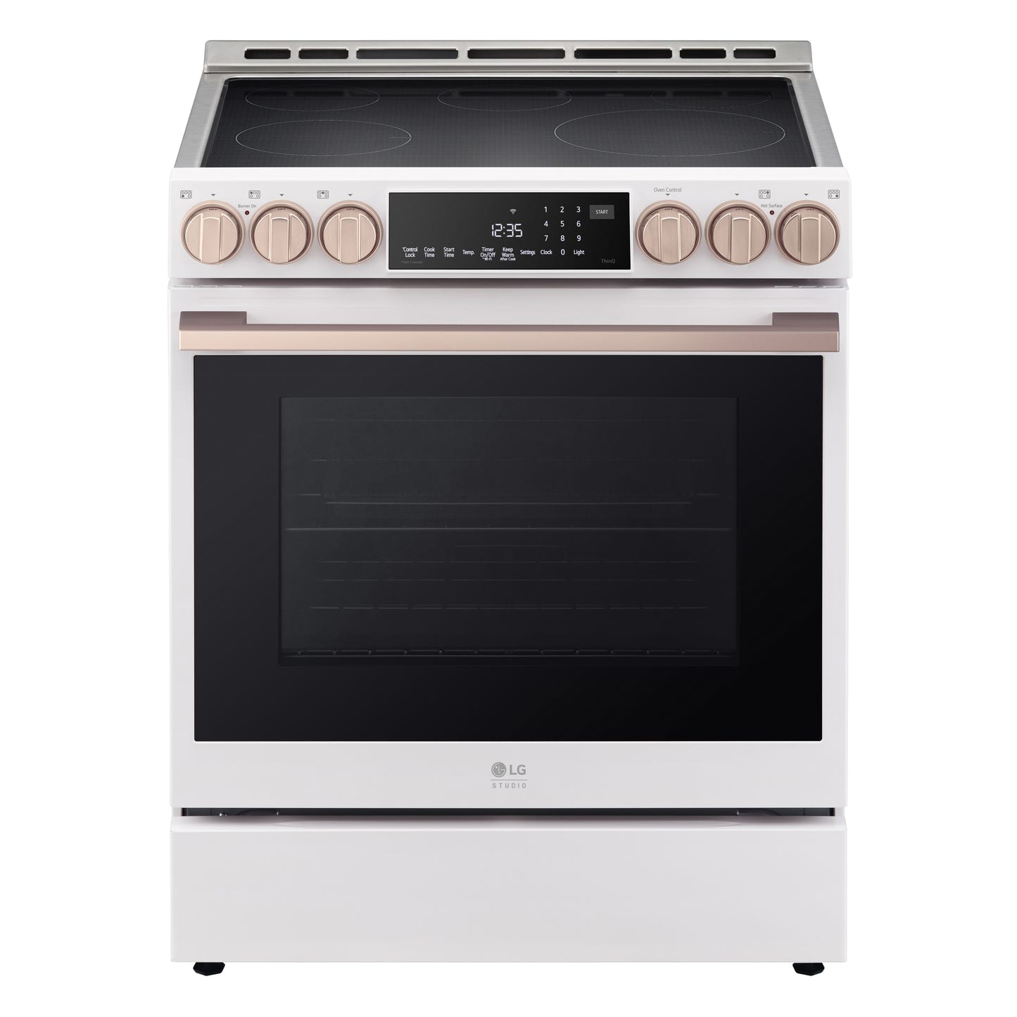 LG STUDIO Essence White 6.3 cu. ft. Induction Slide-in Ranges with InstaView® LSIS6338NE