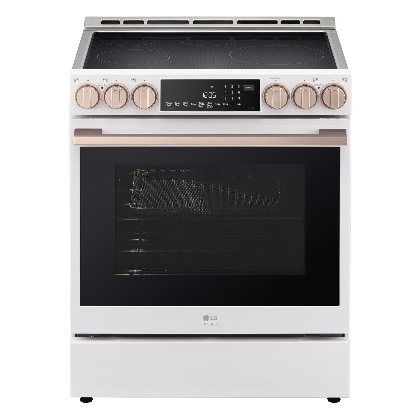 LG STUDIO Essence White 6.3 cu. ft. Induction Slide-in Ranges with InstaView® LSIS6338NE
