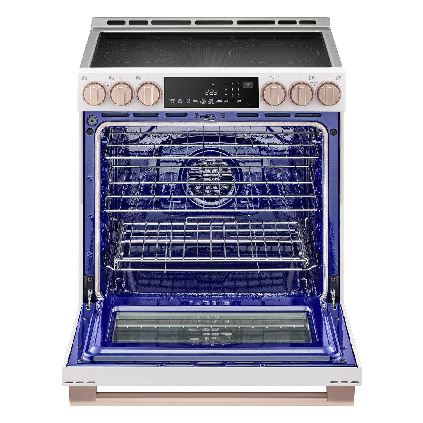 LG STUDIO Essence White 6.3 cu. ft. Induction Slide-in Ranges with InstaView® LSIS6338NE