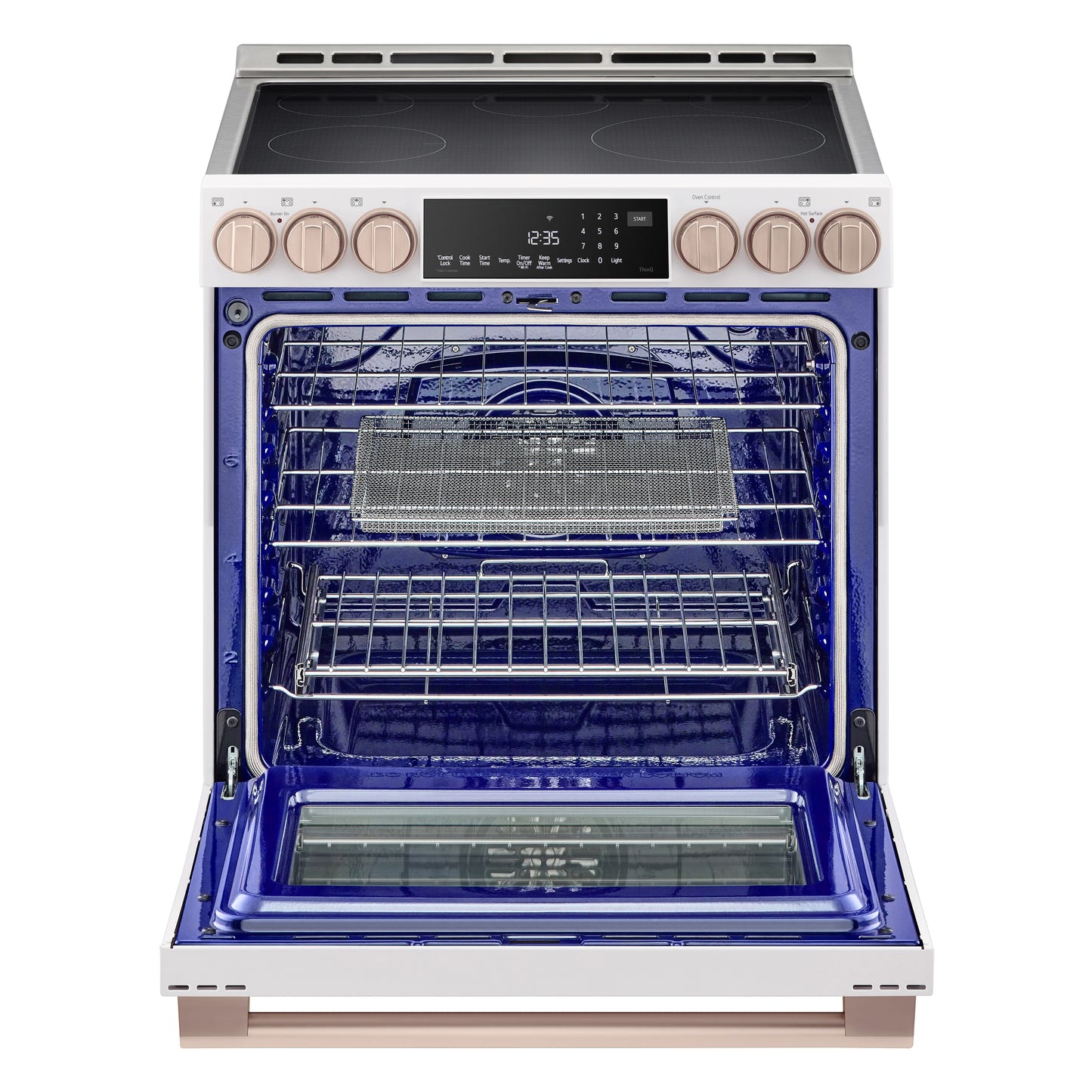 LG STUDIO Essence White 6.3 cu. ft. Induction Slide-in Ranges with InstaView® LSIS6338NE