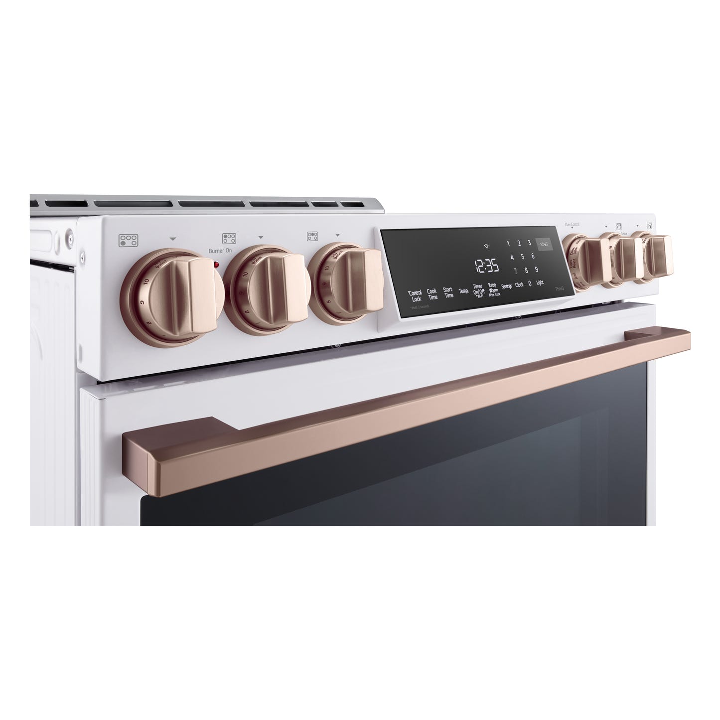 LG STUDIO Essence White 6.3 cu. ft. Induction Slide-in Ranges with InstaView® LSIS6338NE