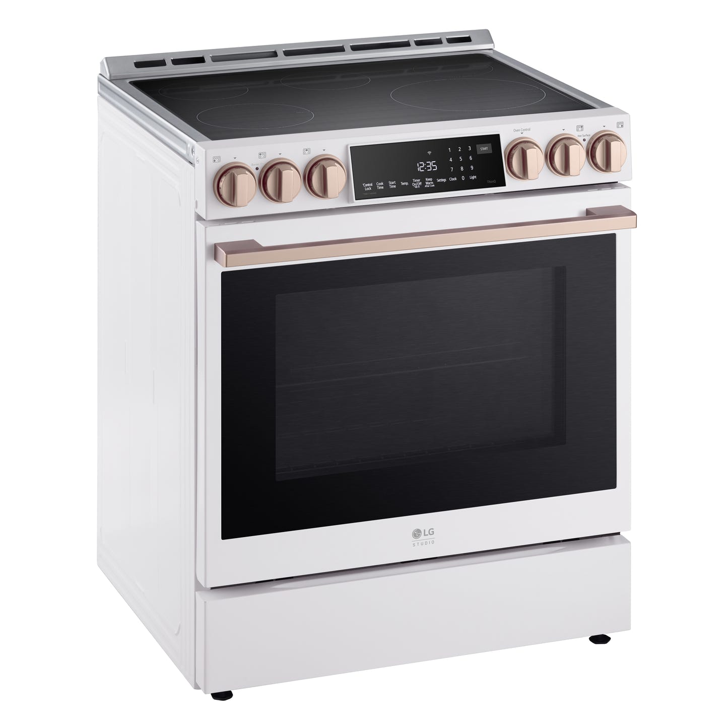 LG STUDIO Essence White 6.3 cu. ft. Induction Slide-in Ranges with InstaView® LSIS6338NE