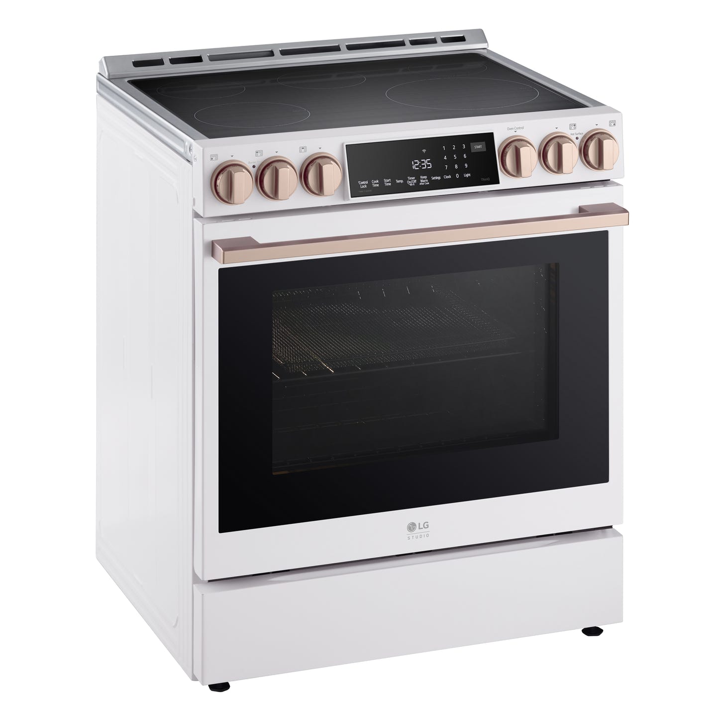 LG STUDIO Essence White 6.3 cu. ft. Induction Slide-in Ranges with InstaView® LSIS6338NE