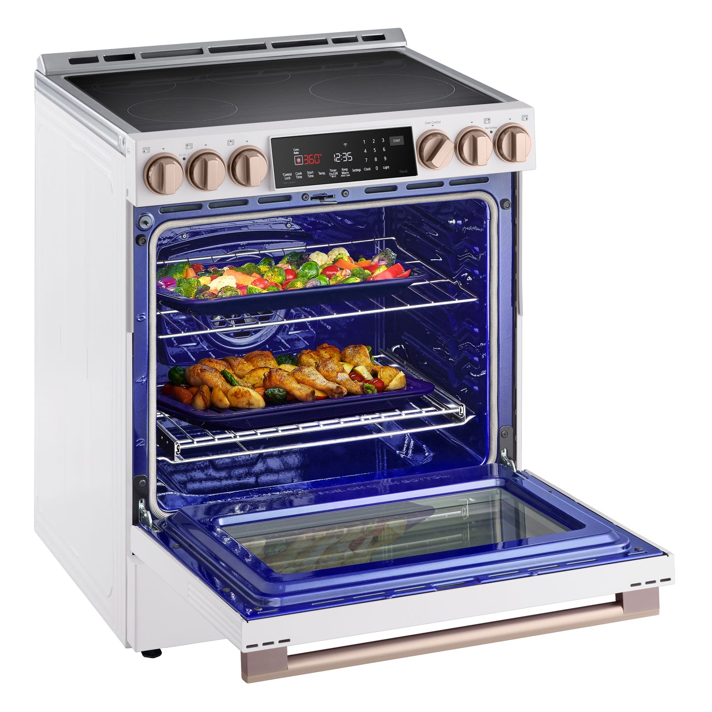 LG STUDIO Essence White 6.3 cu. ft. Induction Slide-in Ranges with InstaView® LSIS6338NE
