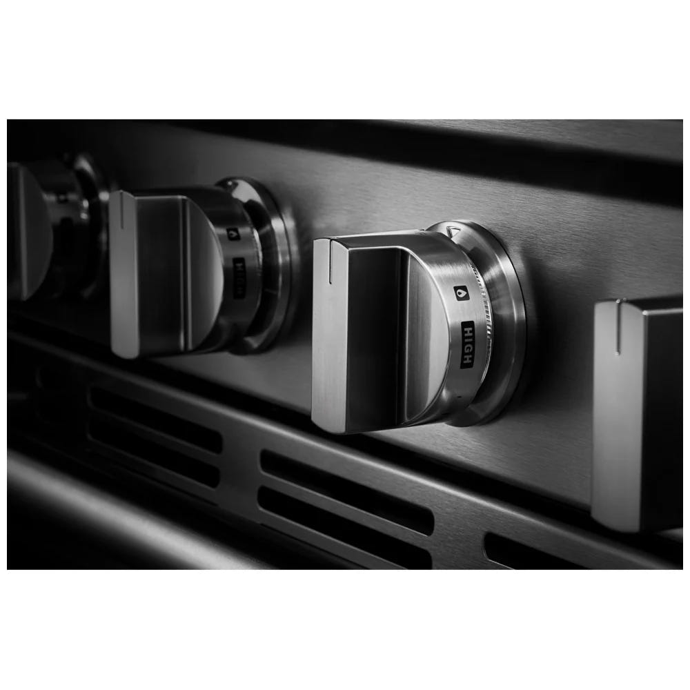 Maytag MSGS7030SZ Gas Range, 5 cu. ft. Capacity, 30 inch Exterior Width, Convection, 5 Burners, Storage Drawer, Air Fry, 18,000 BTU Highest Burner, FingerPrint Resistant Stainless Steel colour