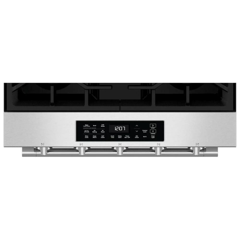 Maytag MSGS7030SZ Gas Range, 5 cu. ft. Capacity, 30 inch Exterior Width, Convection, 5 Burners, Storage Drawer, Air Fry, 18,000 BTU Highest Burner, FingerPrint Resistant Stainless Steel colour