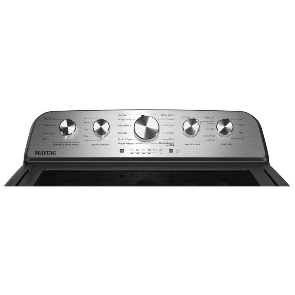 Maytag MTW5600RU 顶部装载洗衣机,5.5 立方英尺洗衣机容量,11 种洗涤程序,3 种温度设置,750 RPM 洗衣机旋转速度,叶轮