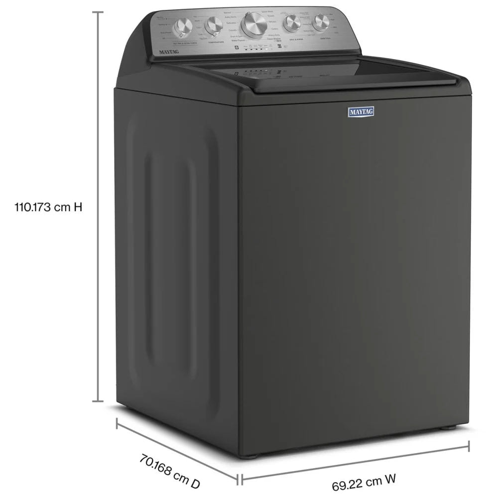 Maytag MTW5600RU 顶部装载洗衣机,5.5 立方英尺洗衣机容量,11 种洗涤程序,3 种温度设置,750 RPM 洗衣机旋转速度,叶轮