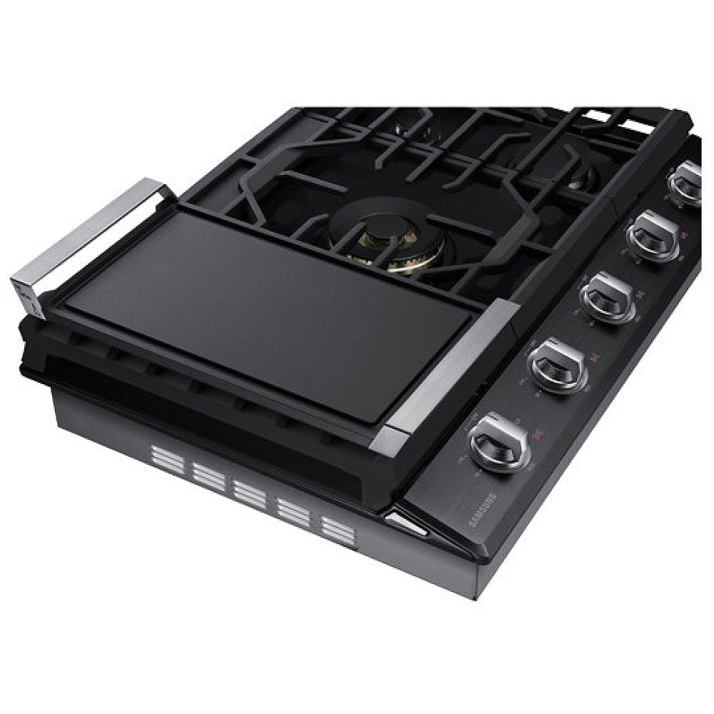 Samsung NA30N7755TG Gas Cooktop, 30 inch Exterior Width, 5 Burners, 22,000 BTU Highest Burner, Black Stainless Steel colour