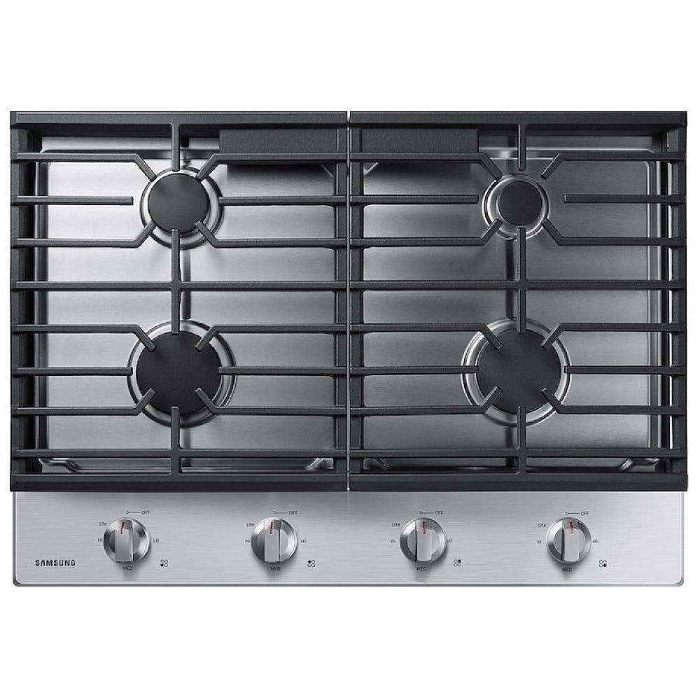 Samsung NA30R5310FS Gas Cooktop, 30 inch Exterior Width, 4 Burners, 17,000 BTU Highest Burner, Stainless Steel colour