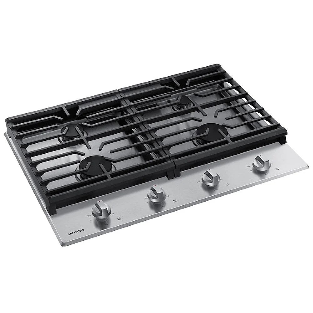 Samsung NA30R5310FS Gas Cooktop, 30 inch Exterior Width, 4 Burners, 17,000 BTU Highest Burner, Stainless Steel colour