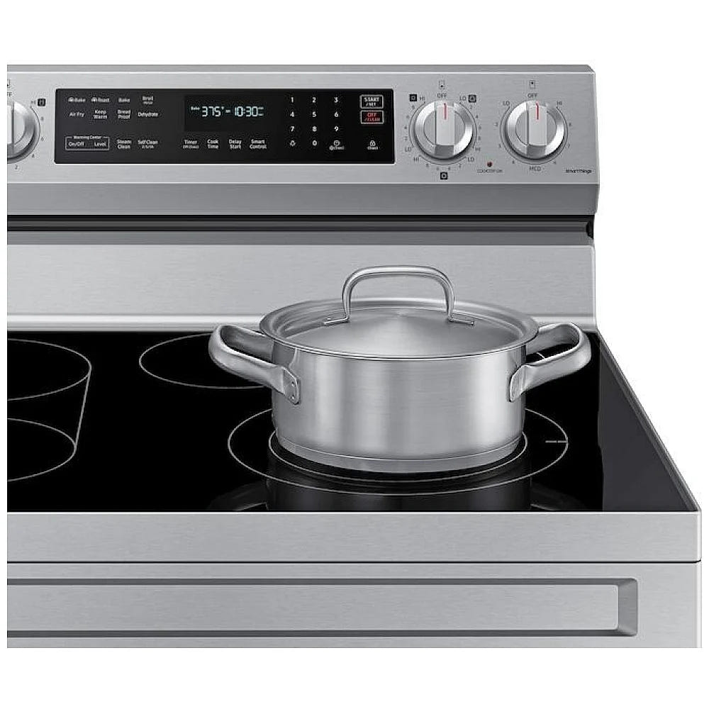 Samsung NE63A6711SS - NE63A6711SS/AC Electric Range, 6.3 cu. ft. Capacity, 30 inch Exterior Width, True Convection, 5 Burners, Storage Drawer, Air Fry, Self Clean, 3,000 Watts Highest Burner Element, Stainless Steel colour